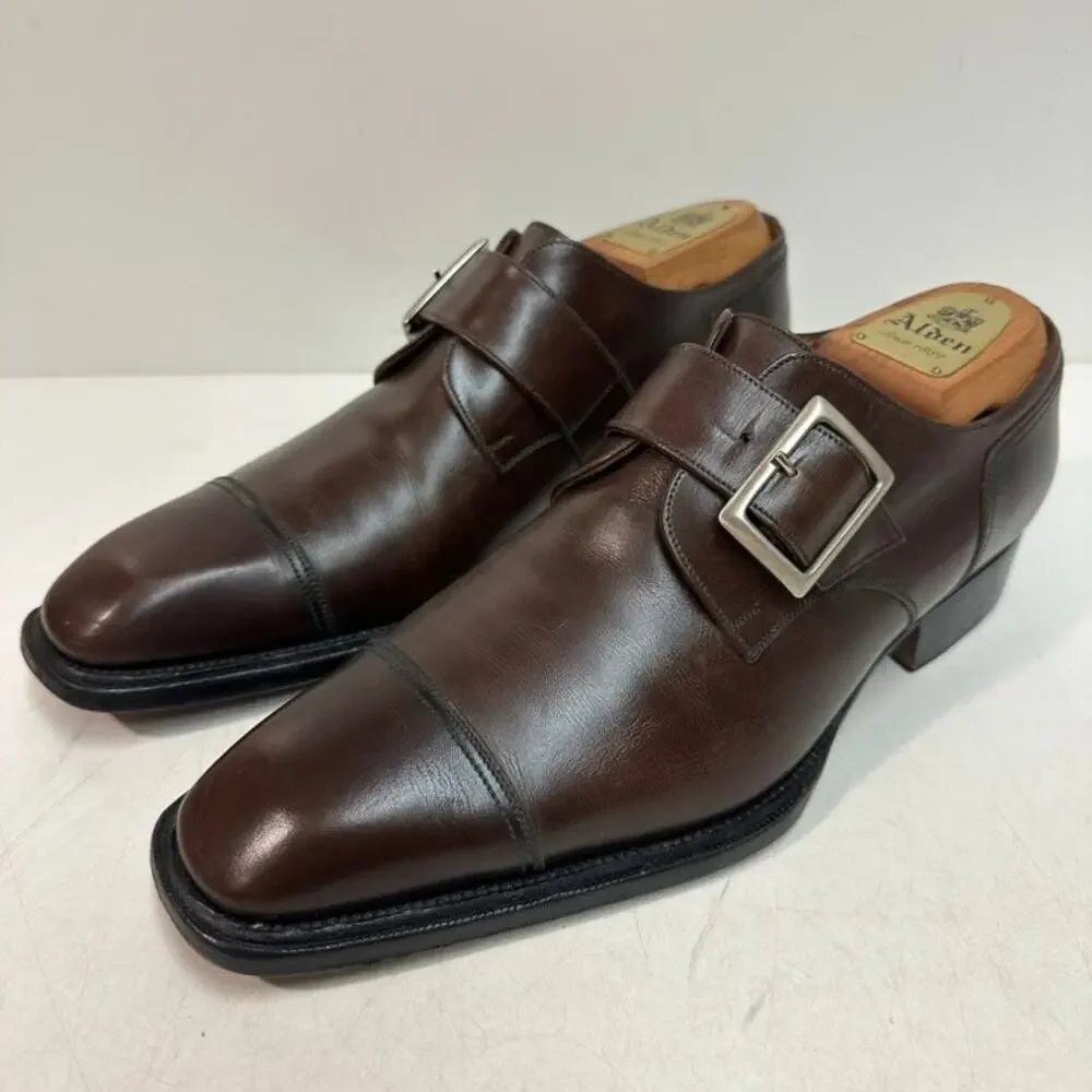 EUC J.M. Weston Beauborg Single Monk Strap Cap Toe Derby France UK 6.5 US 7.5